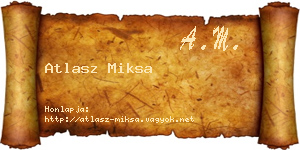 Atlasz Miksa névjegykártya